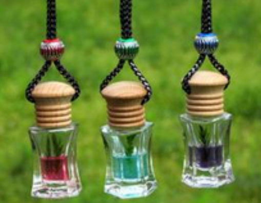 Car using perfume fresher high grade hanging on 8ml Glass Bottle Liquid Car Perfume with colorfull rope